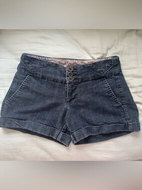 Dark Indigo Denim Women’s Shorts - Classic High-Waist Style